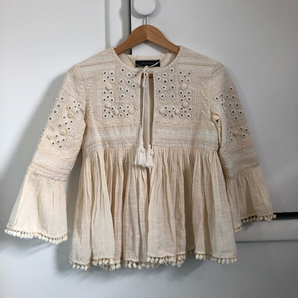 pom pom jacket zara